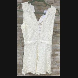 never used lacey romper from hollister